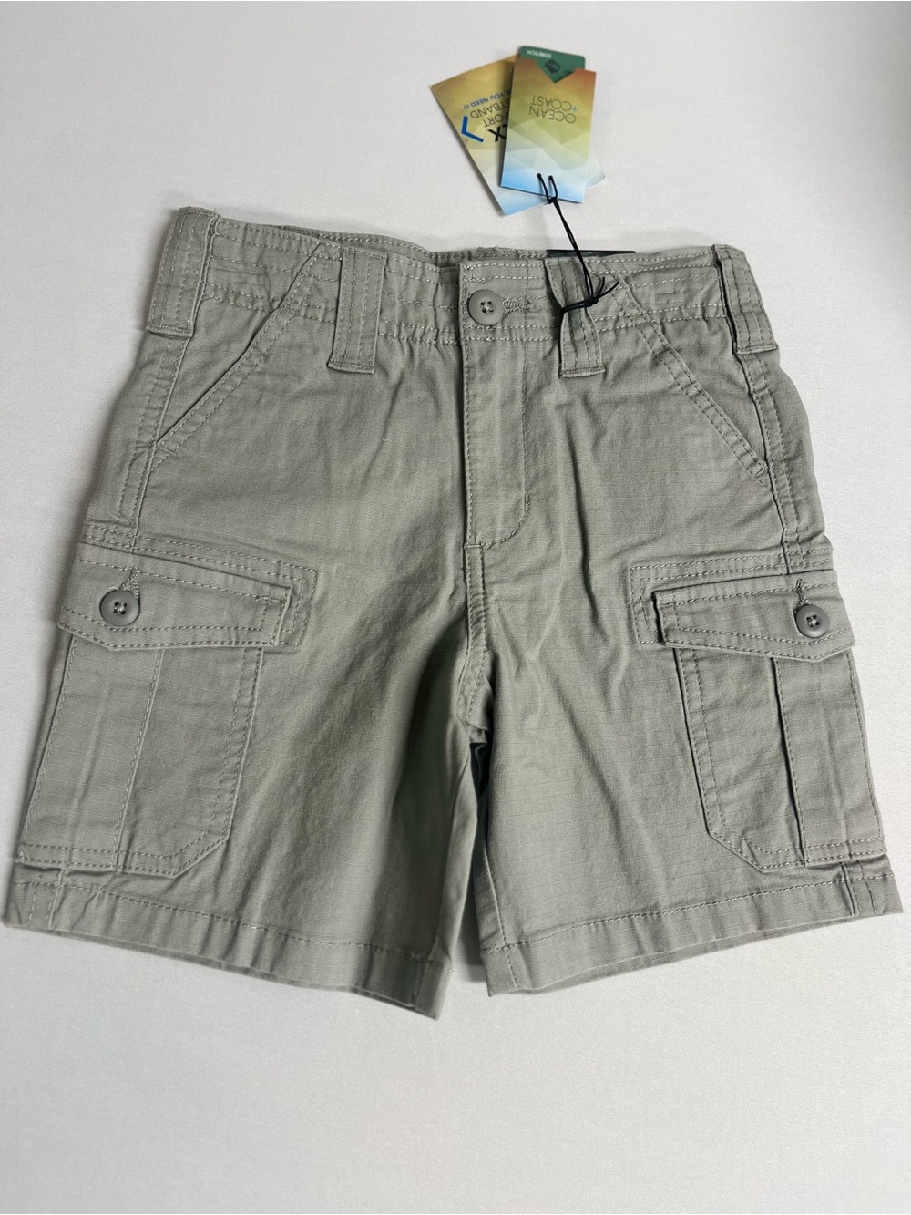Brand New-Ocean+Coast Grey Cargo Shorts w/ Adjustable Waist